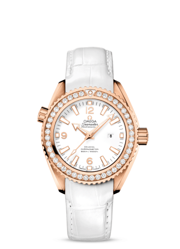 Omega Seamaster Planet Ocean 600M Co-Axial 37.5 Red Gold / Diamond / White / Alligator